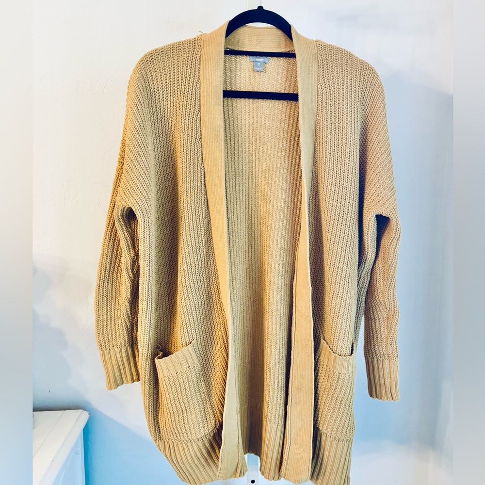 Aerie Cozy Oversized Bonfire Open Cardigan Sweater in Mustard Yellow, Size XS